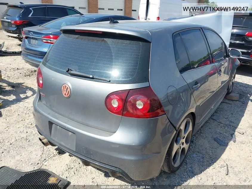 2009 Volkswagen Gti 4-Door VIN: WVWHV71KX9W149247 Lot: 45600501