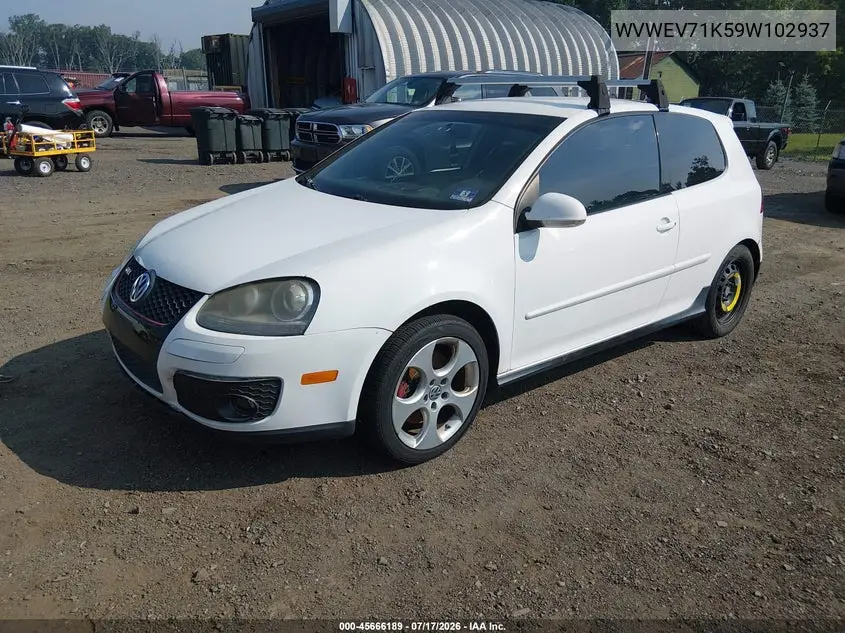 2009 Volkswagen Gti 2-Door VIN: WVWEV71K59W102937 Lot: 45666189