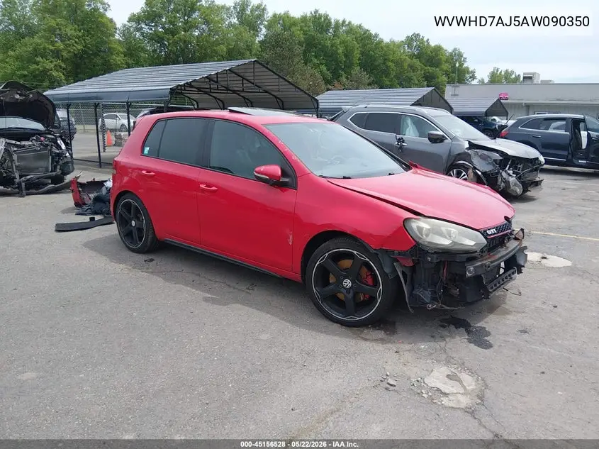 2010 Volkswagen Gti 4-Door VIN: WVWHD7AJ5AW090350 Lot: 45156528