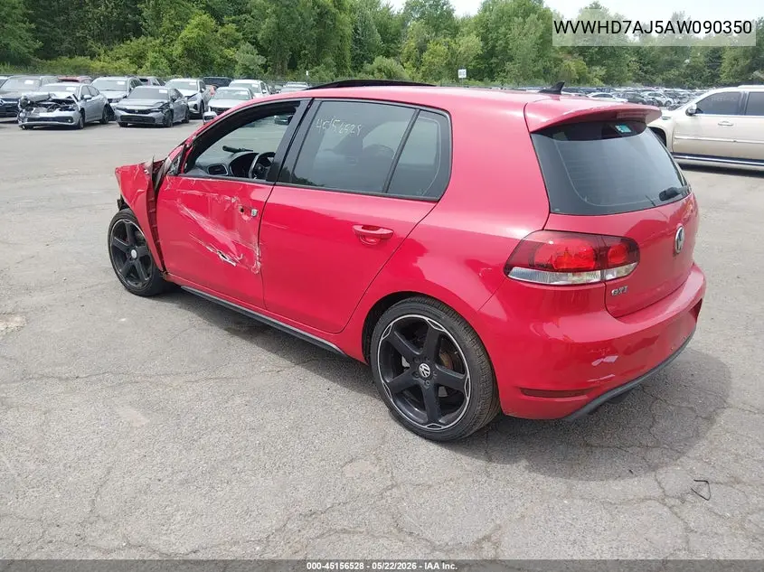 2010 Volkswagen Gti 4-Door VIN: WVWHD7AJ5AW090350 Lot: 45156528