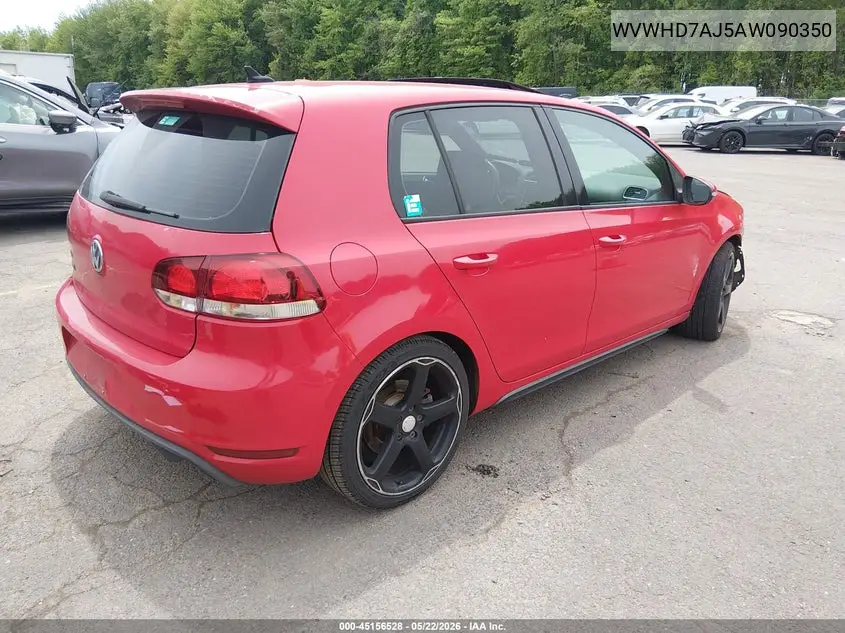 2010 Volkswagen Gti 4-Door VIN: WVWHD7AJ5AW090350 Lot: 45156528