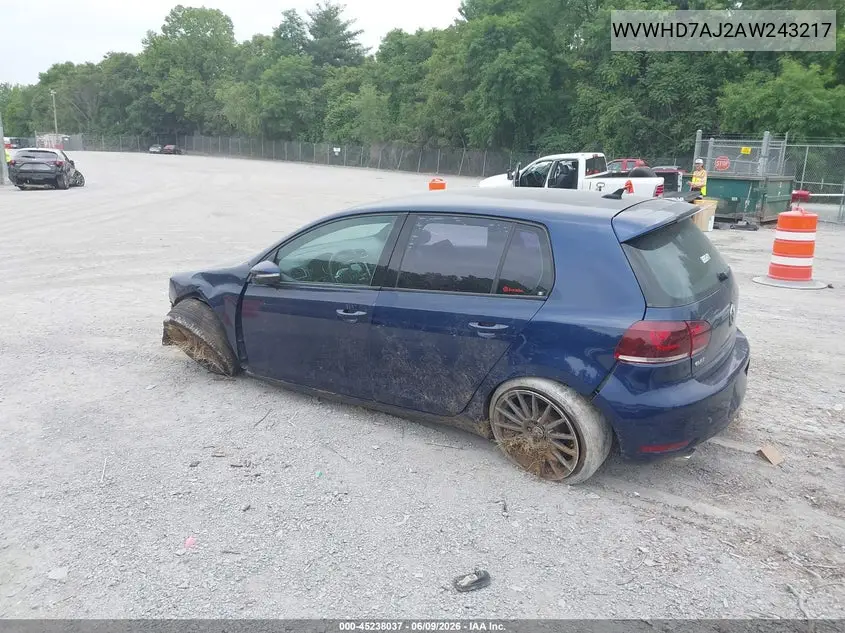 2010 Volkswagen Gti 4-Door VIN: WVWHD7AJ2AW243217 Lot: 45238037