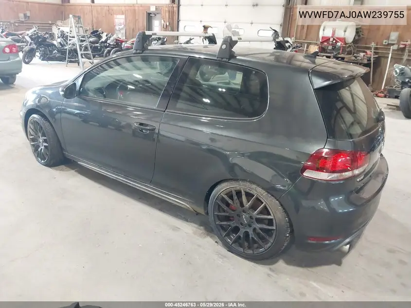 2010 Volkswagen Gti 2-Door VIN: WVWFD7AJ0AW239755 Lot: 45246763