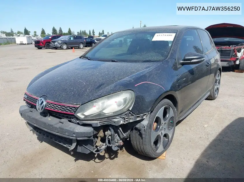 2010 Volkswagen Gti 2-Door VIN: WVWFD7AJ7AW356250 Lot: 45324480