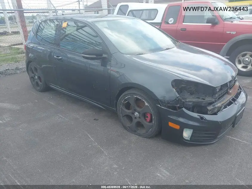 2010 Volkswagen Gti 2-Door VIN: WVWFD7AJXAW236443 Lot: 45369539