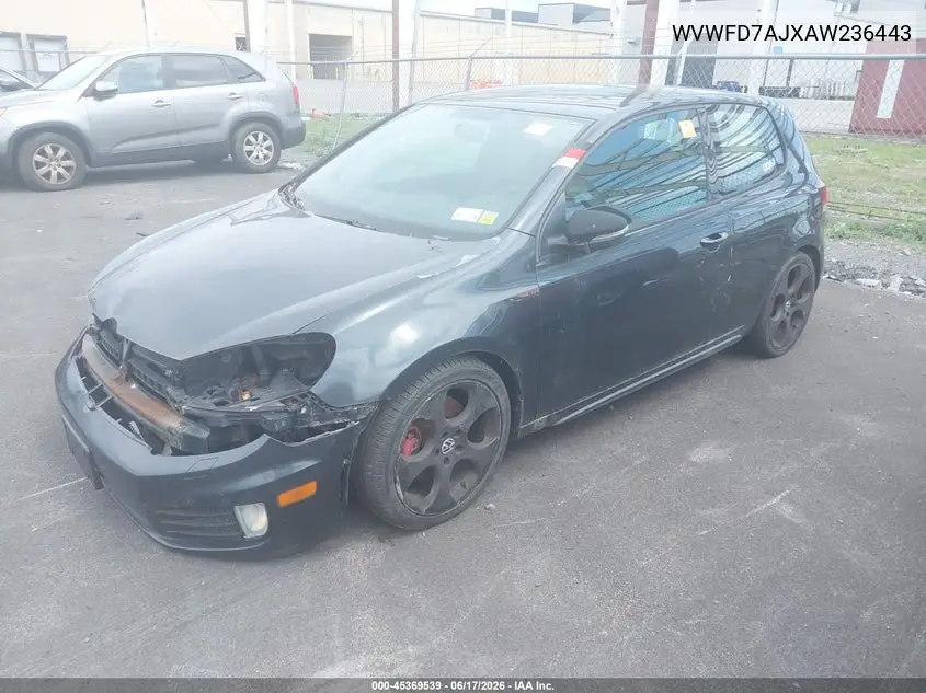 2010 Volkswagen Gti 2-Door VIN: WVWFD7AJXAW236443 Lot: 45369539