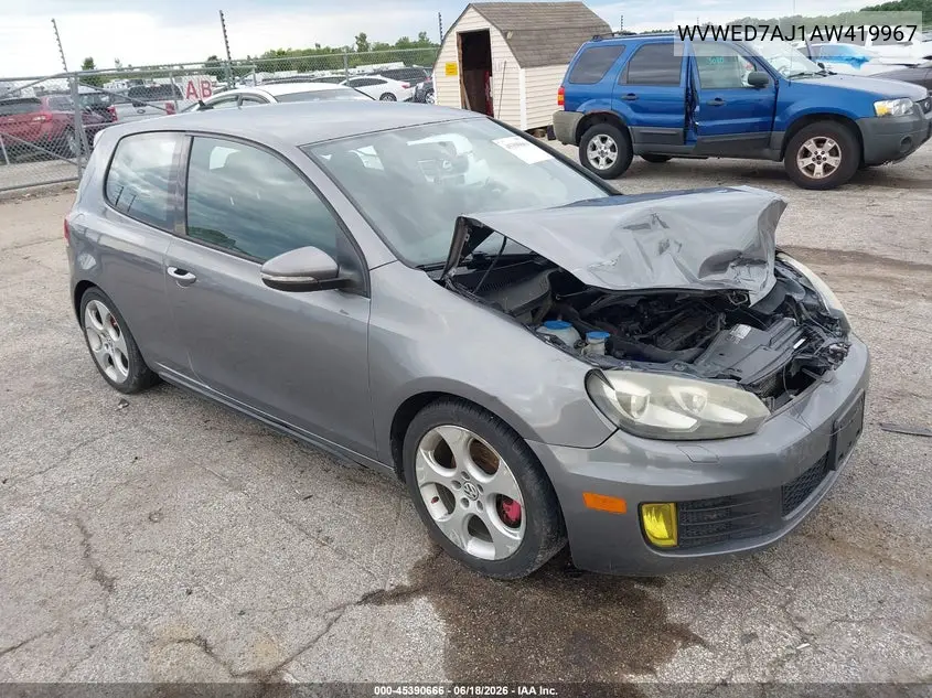2010 Volkswagen Gti 2-Door VIN: WVWED7AJ1AW419967 Lot: 45390666