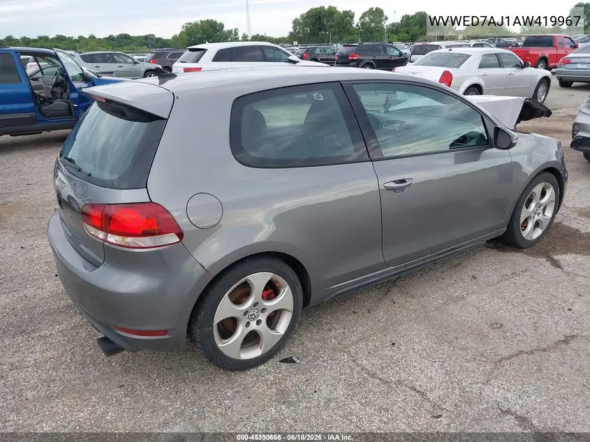 2010 Volkswagen Gti 2-Door VIN: WVWED7AJ1AW419967 Lot: 45390666