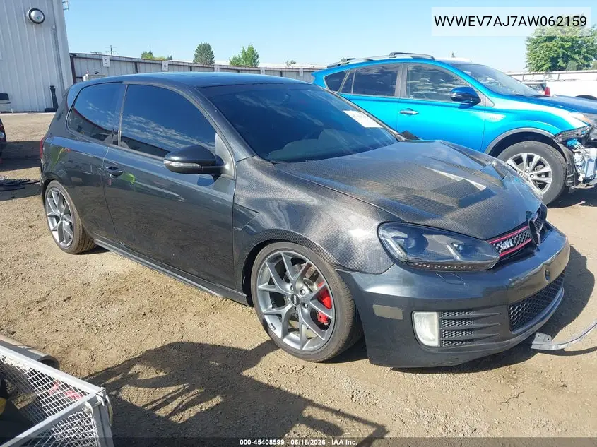 2010 Volkswagen Gti 2-Door VIN: WVWEV7AJ7AW062159 Lot: 45408599