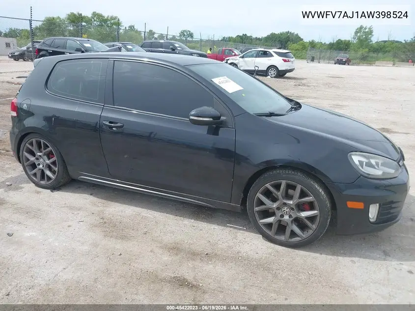 2010 Volkswagen Gti 2-Door VIN: WVWFV7AJ1AW398524 Lot: 45422023