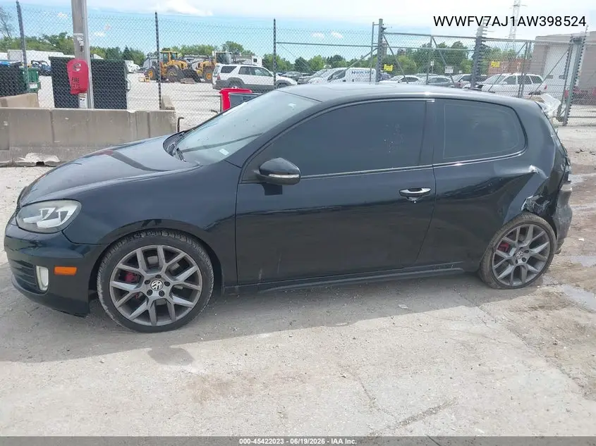 2010 Volkswagen Gti 2-Door VIN: WVWFV7AJ1AW398524 Lot: 45422023