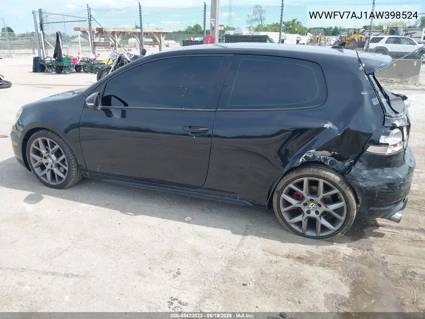 2010 Volkswagen Gti 2-Door VIN: WVWFV7AJ1AW398524 Lot: 45422023