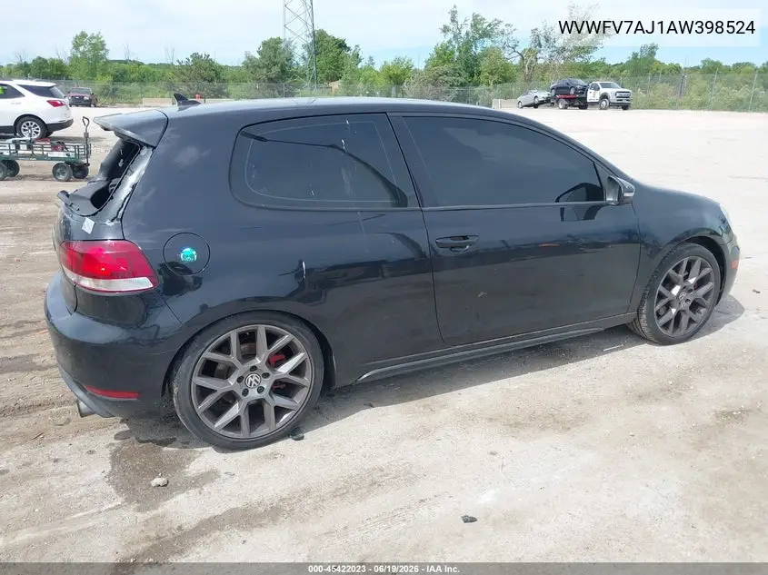 2010 Volkswagen Gti 2-Door VIN: WVWFV7AJ1AW398524 Lot: 45422023