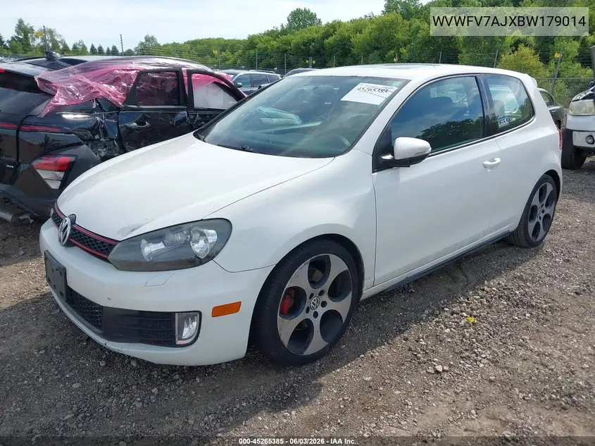 2011 Volkswagen Gti 2-Door VIN: WVWFV7AJXBW179014 Lot: 45265385