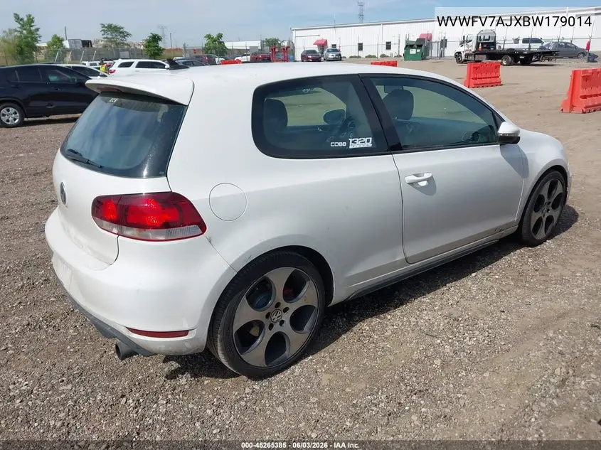 2011 Volkswagen Gti 2-Door VIN: WVWFV7AJXBW179014 Lot: 45265385