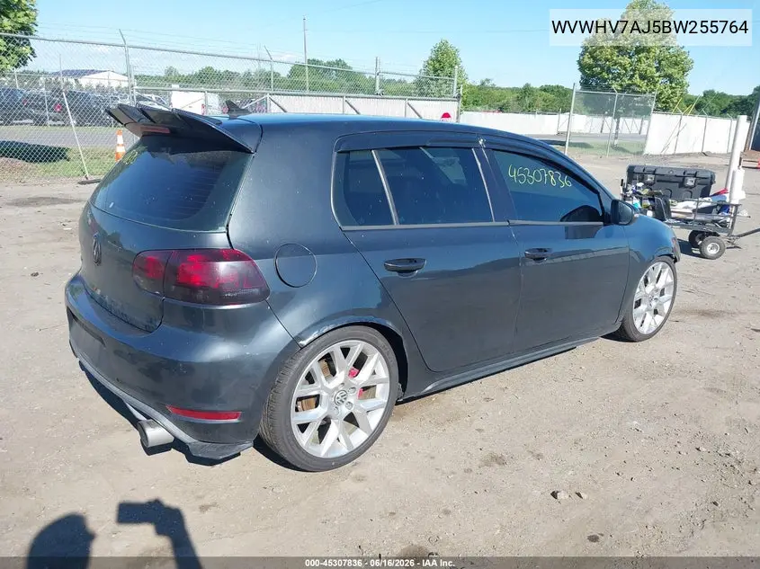 2011 Volkswagen Gti 4-Door Autobahn VIN: WVWHV7AJ5BW255764 Lot: 45307836