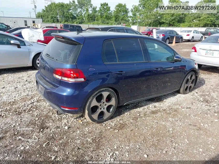 2011 Volkswagen Gti 4-Door Autobahn VIN: WVWHD7AJ3BW297286 Lot: 45415067