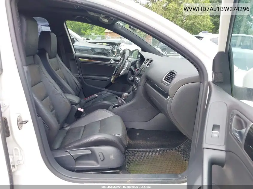 2011 Volkswagen Gti 4-Door Autobahn VIN: WVWHD7AJ1BW274296 Lot: 45455922