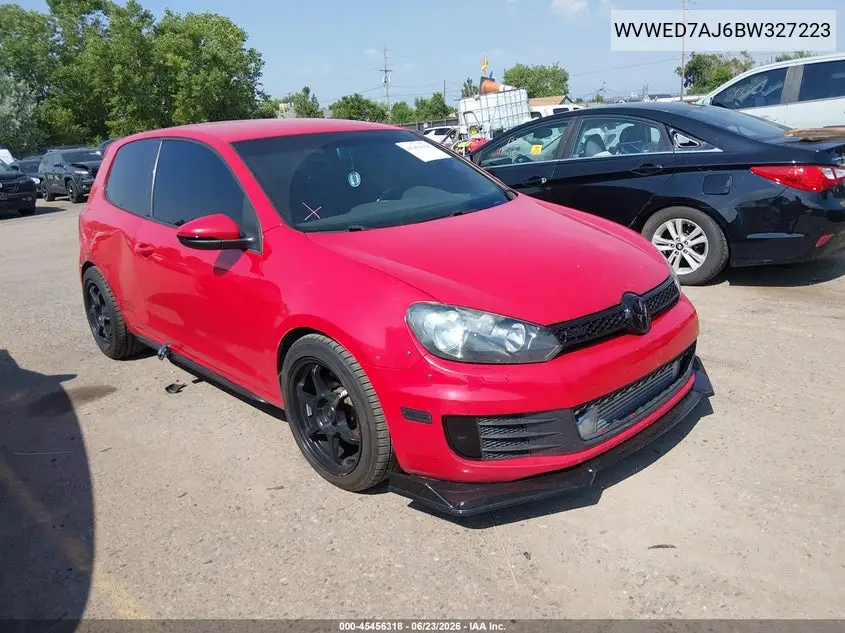 2011 Volkswagen Gti 2-Door VIN: WVWED7AJ6BW327223 Lot: 45456318