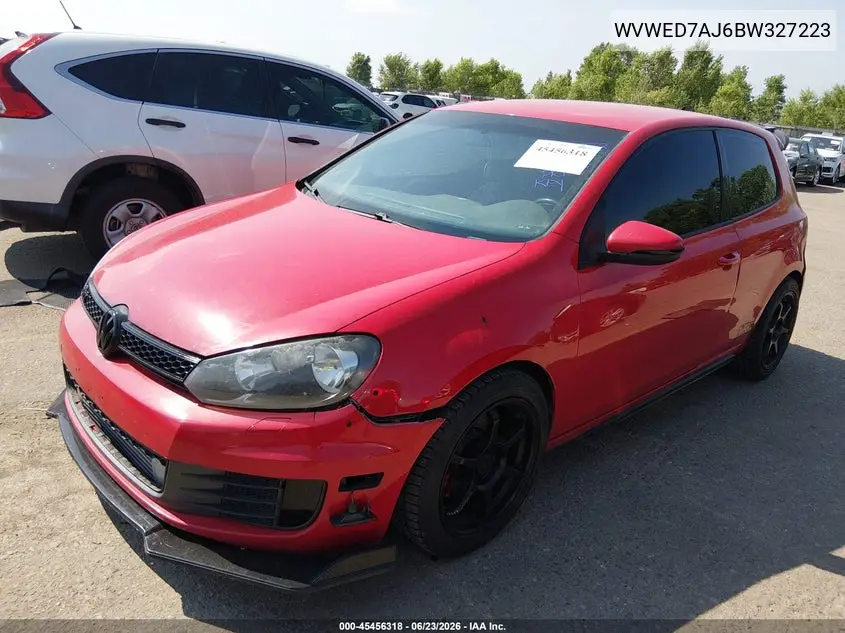 2011 Volkswagen Gti 2-Door VIN: WVWED7AJ6BW327223 Lot: 45456318