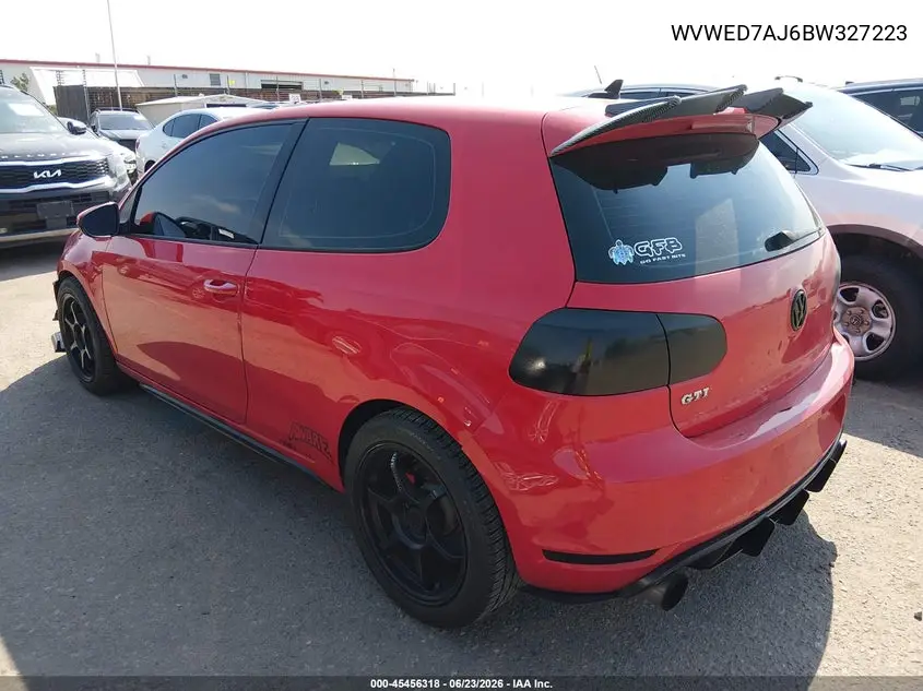 2011 Volkswagen Gti 2-Door VIN: WVWED7AJ6BW327223 Lot: 45456318