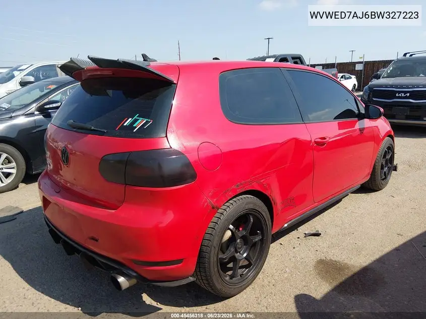 2011 Volkswagen Gti 2-Door VIN: WVWED7AJ6BW327223 Lot: 45456318