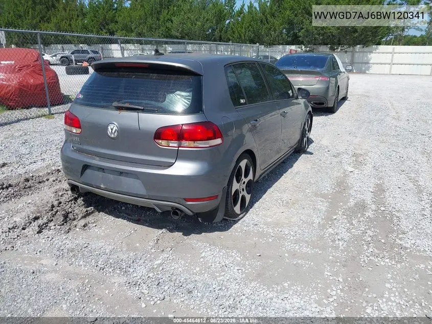 2011 Volkswagen Gti 4-Door VIN: WVWGD7AJ6BW120341 Lot: 45464612