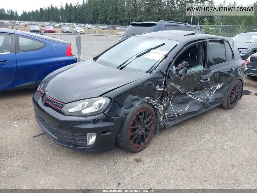 2011 Volkswagen Gti 4-Door VIN: WVWHD7AJ2BW105968 Lot: 45498406