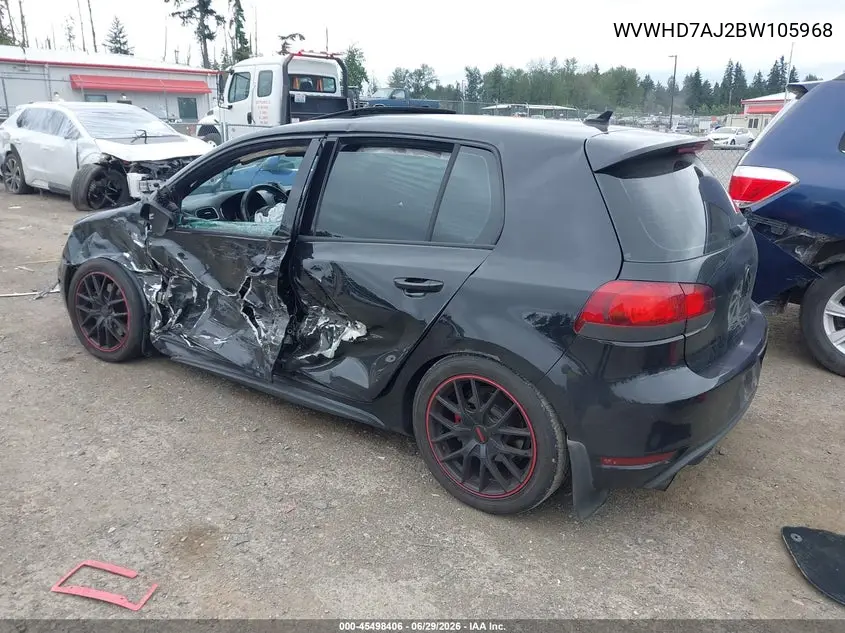 2011 Volkswagen Gti 4-Door VIN: WVWHD7AJ2BW105968 Lot: 45498406