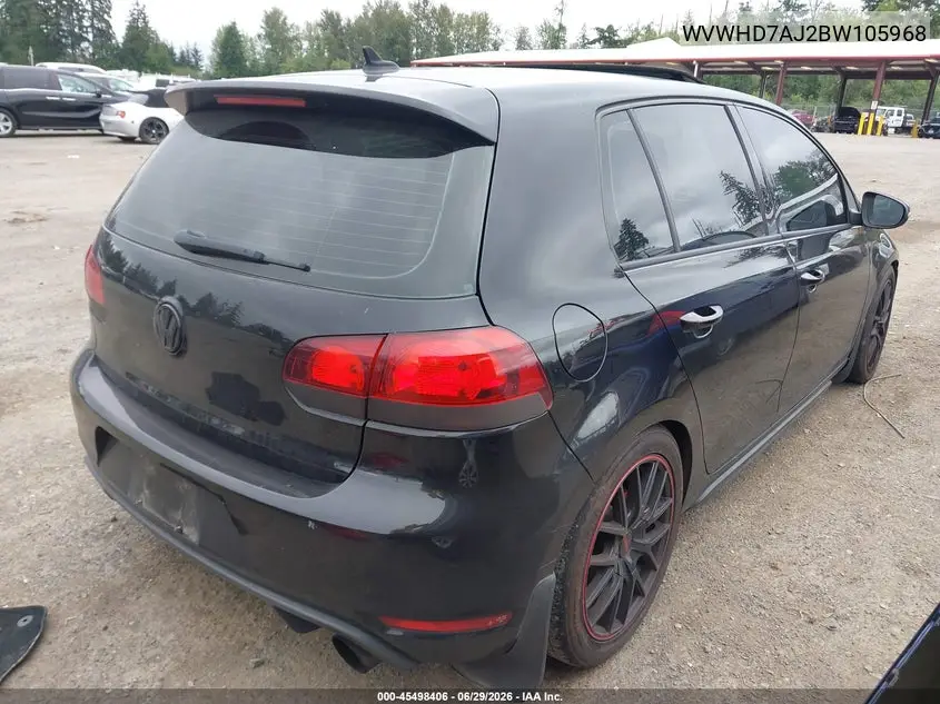 2011 Volkswagen Gti 4-Door VIN: WVWHD7AJ2BW105968 Lot: 45498406