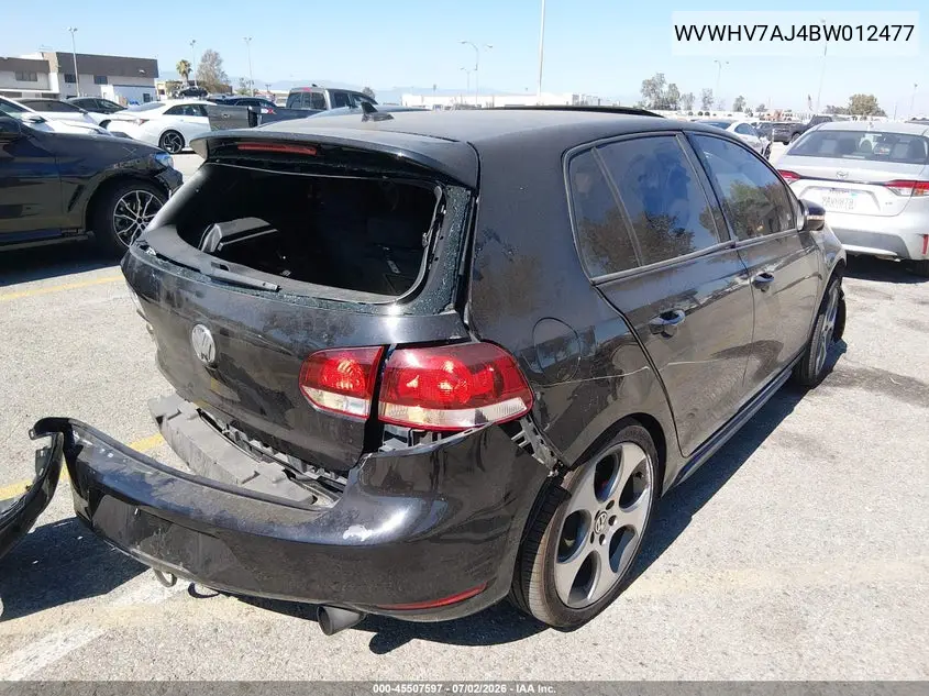 2011 Volkswagen Gti 4-Door/4-Door Autobahn VIN: WVWHV7AJ4BW012477 Lot: 45507597