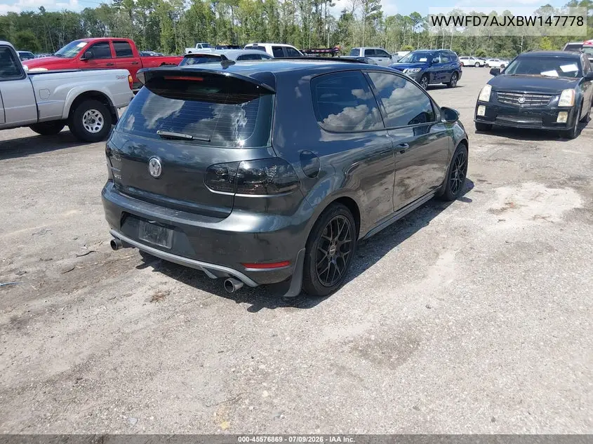 2011 Volkswagen Gti 2-Door VIN: WVWFD7AJXBW147778 Lot: 45576869