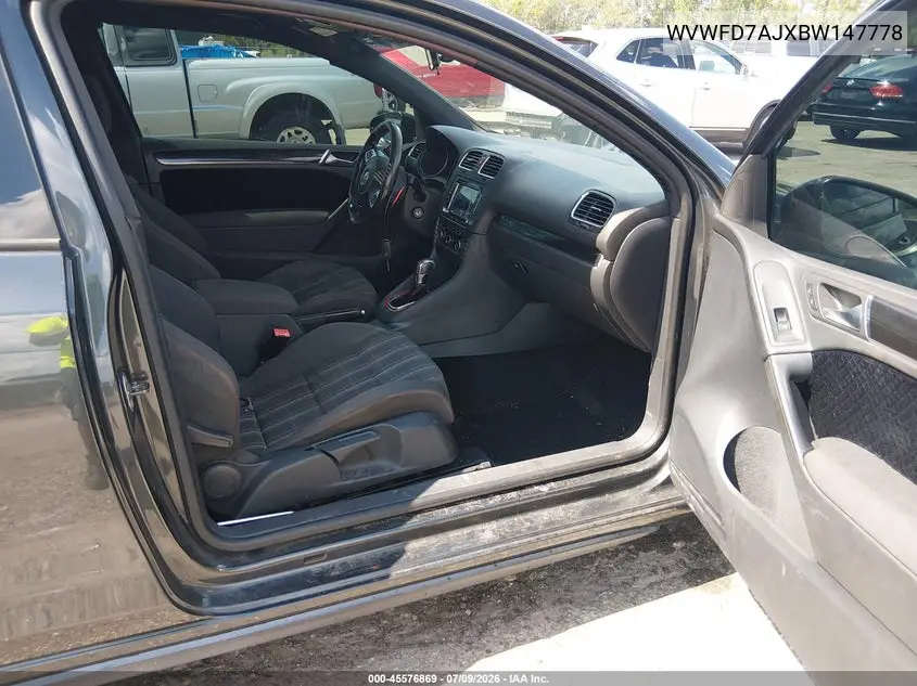 2011 Volkswagen Gti 2-Door VIN: WVWFD7AJXBW147778 Lot: 45576869