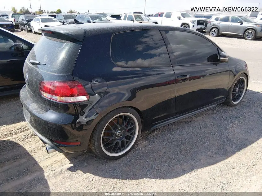 2011 Volkswagen Gti 2-Door VIN: WVWEV7AJXBW066322 Lot: 45590471