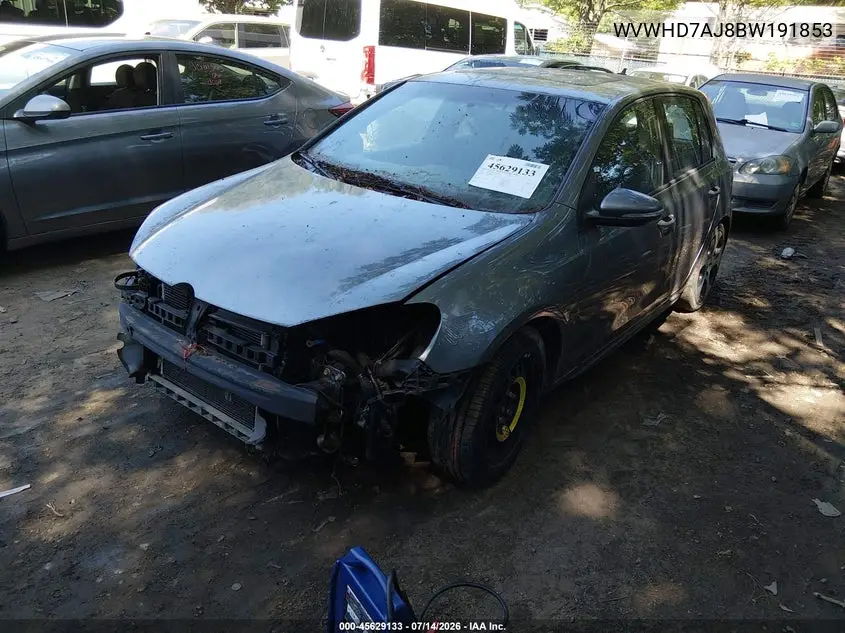 2011 Volkswagen Gti 4-Door VIN: WVWHD7AJ8BW191853 Lot: 45629133