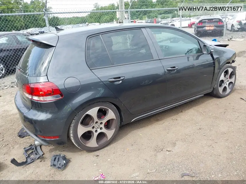 2011 Volkswagen Gti 4-Door/4-Door Autobahn VIN: WVWHV7AJ2BW021677 Lot: 45661632