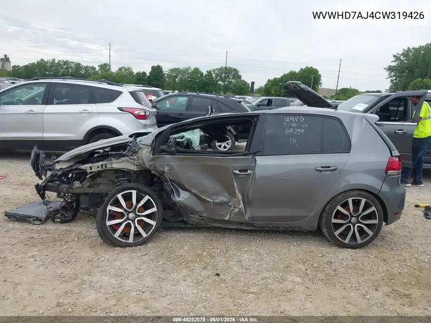 2012 Volkswagen Gti 4-Door Autobahn VIN: WVWHD7AJ4CW319426 Lot: 45252079