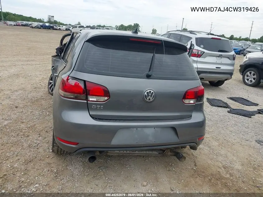 2012 Volkswagen Gti 4-Door Autobahn VIN: WVWHD7AJ4CW319426 Lot: 45252079