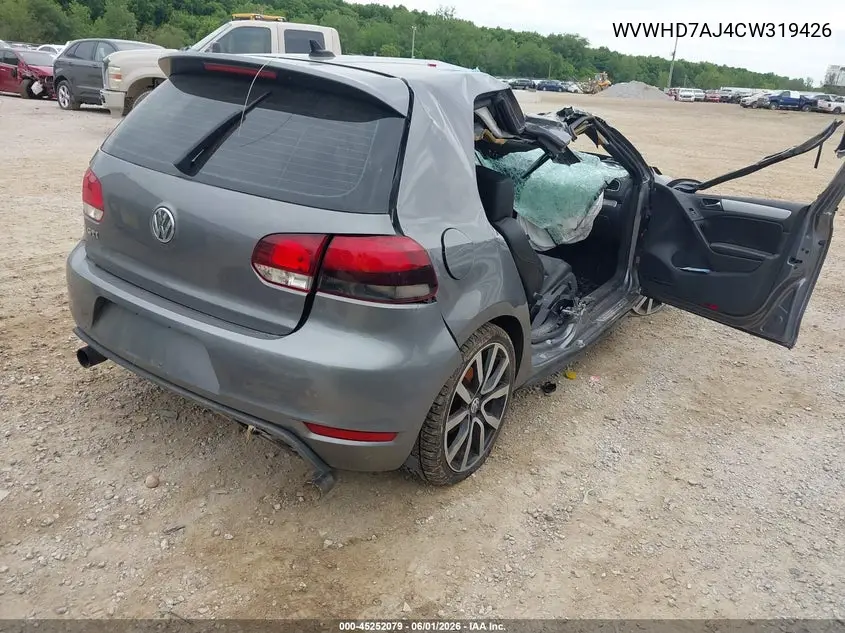 2012 Volkswagen Gti 4-Door Autobahn VIN: WVWHD7AJ4CW319426 Lot: 45252079