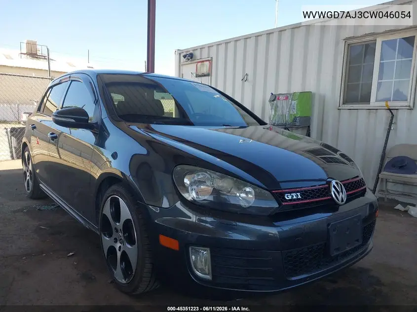 2012 Volkswagen Gti 4-Door VIN: WVWGD7AJ3CW046054 Lot: 45351223