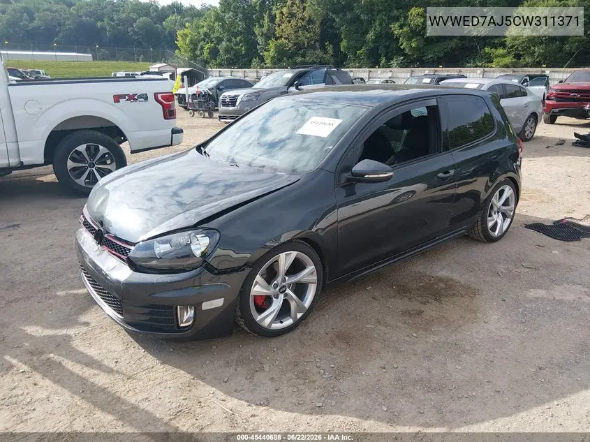 2012 Volkswagen Gti 2-Door VIN: WVWED7AJ5CW311371 Lot: 45440688
