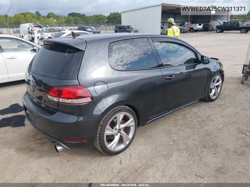 2012 Volkswagen Gti 2-Door VIN: WVWED7AJ5CW311371 Lot: 45440688