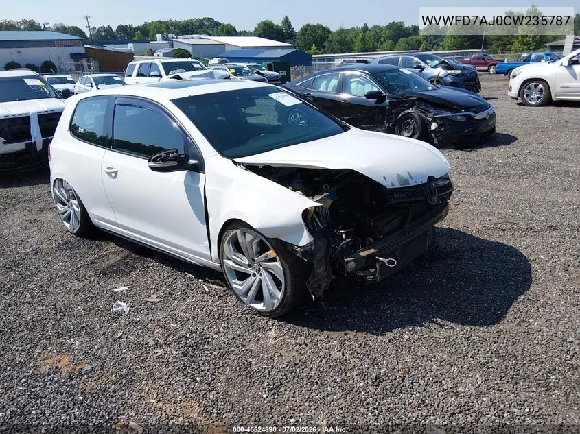 2012 Volkswagen Gti 2-Door VIN: WVWFD7AJ0CW235787 Lot: 45524890
