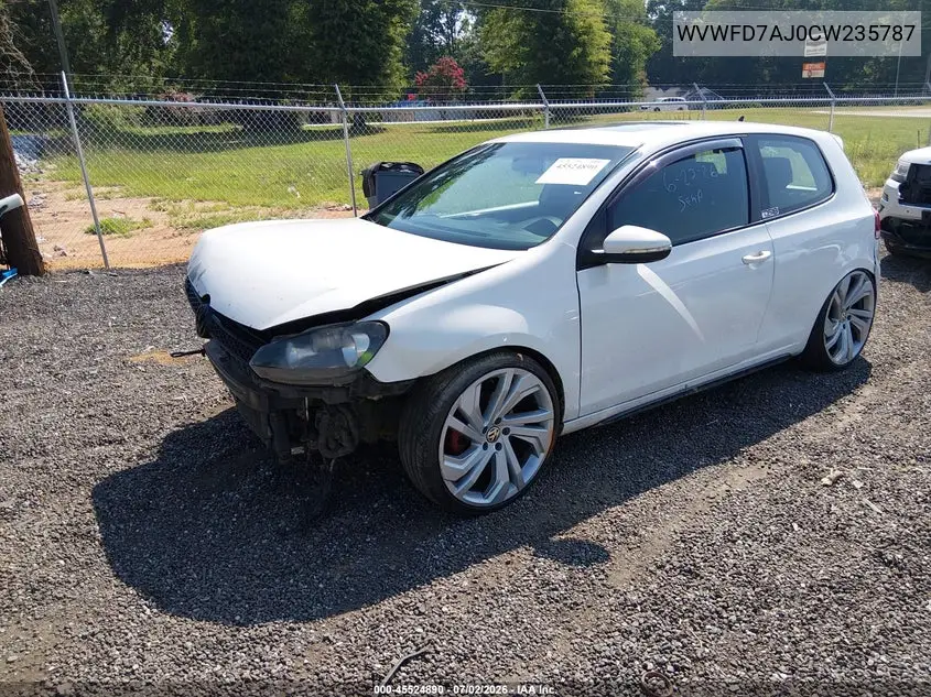 2012 Volkswagen Gti 2-Door VIN: WVWFD7AJ0CW235787 Lot: 45524890