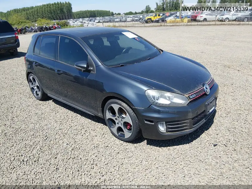 2012 Volkswagen Gti 4-Door VIN: WVWHD7AJ4CW215339 Lot: 45579824