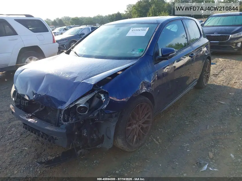 2012 Volkswagen Gti 2-Door VIN: WVWFD7AJ4CW210844 Lot: 45594300