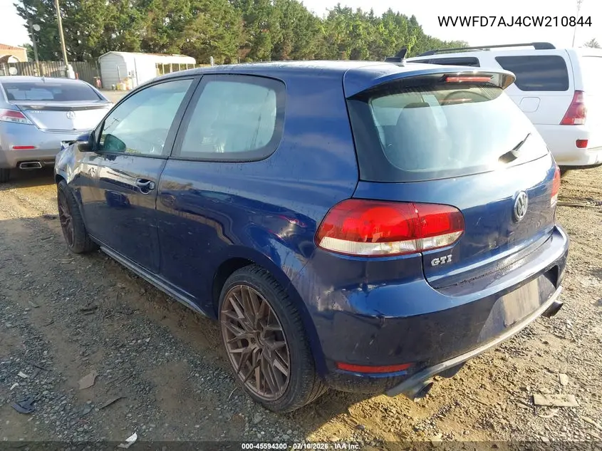 2012 Volkswagen Gti 2-Door VIN: WVWFD7AJ4CW210844 Lot: 45594300