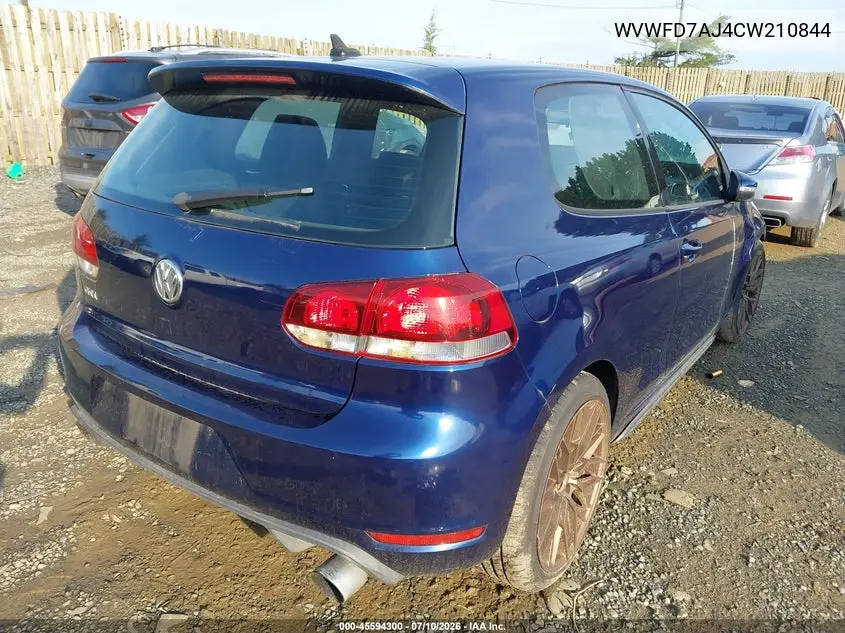 2012 Volkswagen Gti 2-Door VIN: WVWFD7AJ4CW210844 Lot: 45594300