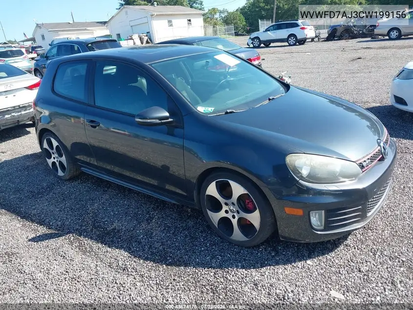 2012 Volkswagen Gti 2-Door VIN: WVWFD7AJ3CW199156 Lot: 45674175
