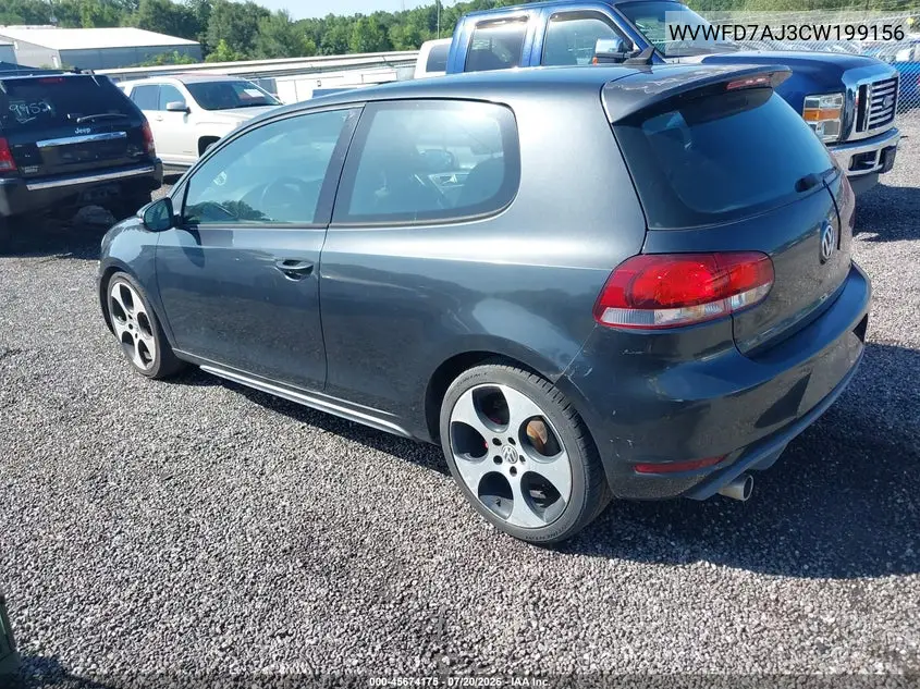 2012 Volkswagen Gti 2-Door VIN: WVWFD7AJ3CW199156 Lot: 45674175